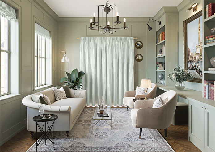 Lace Stripes, Emerald - Made to Measure Curtains - Image 15